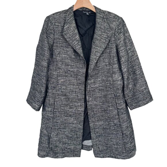 Eileen Fisher Faceted Organic Cotton Blend open Jacquard Coat jacket size medium - Picture 2 of 13